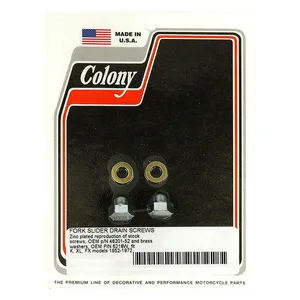Colony Colony, fork slider drain screws. Zinc