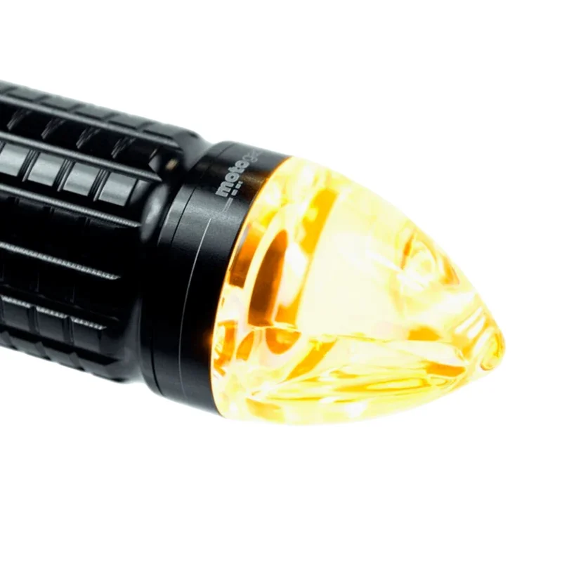 Motogadget Mo.blaze cone in-bar turn signals. Polished