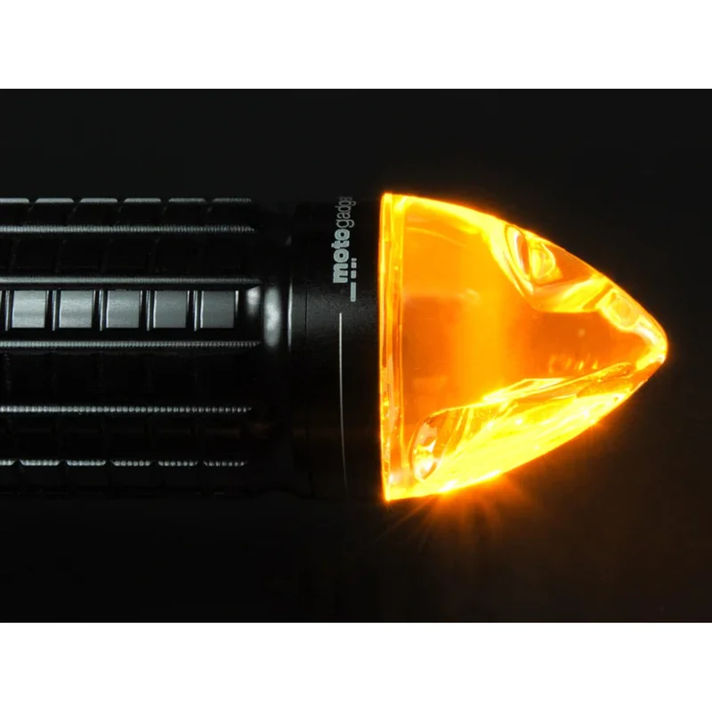 Motogadget Mo.blaze cone in-bar turn signals. Polished