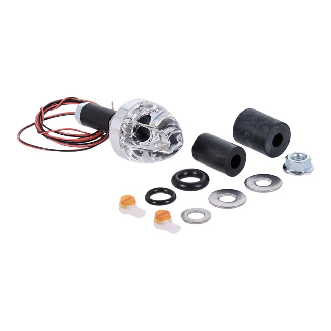 Motogadget Mo.blaze cone in-bar turn signals. Polished