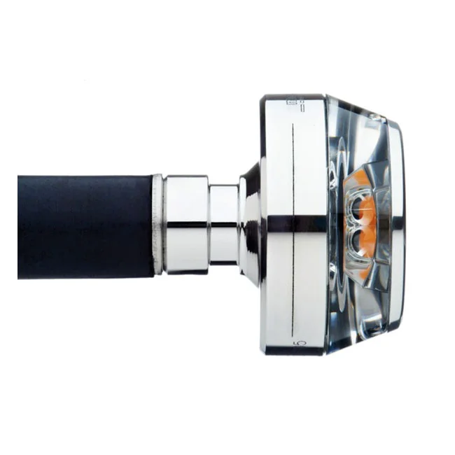 Motogadget Mo.blaze disc LED turn signal. Polished, right