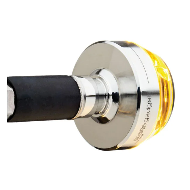 Motogadget Mo.blaze disc LED turn signal. Polished, right