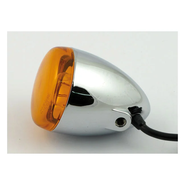 Chris Products Bullet turn signal. Chrome. Amber lens. Front - 68519-69