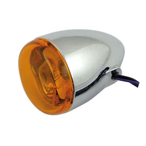 Chris Products Chris, bullet turn signal. Chrome. Amber lens. Front