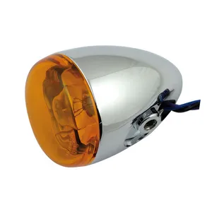 Chris Products Chris, bullet turn signal. Chrome. Amber lens. Rear