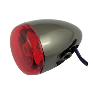 Chris Products Chris, bullet turn signal. Black nickel. Red lens