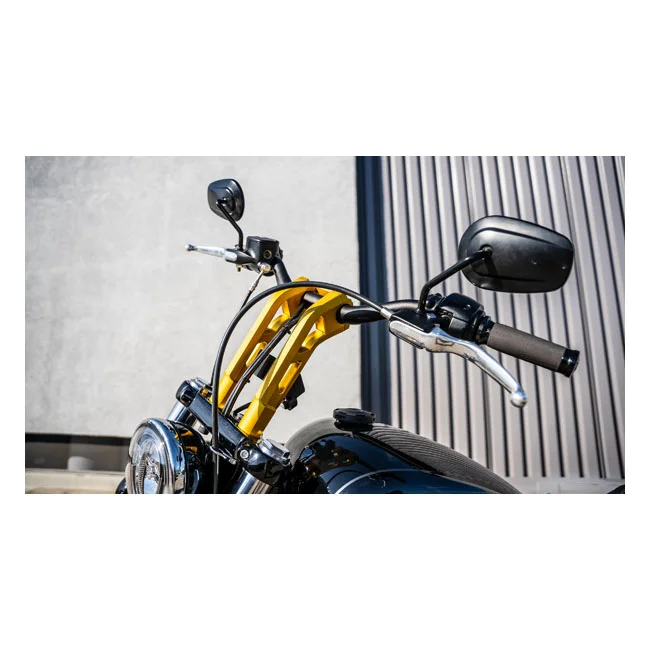 Performance Machine PM, 1-1/4" Phatbar & 12" riser kit. Gold Ops