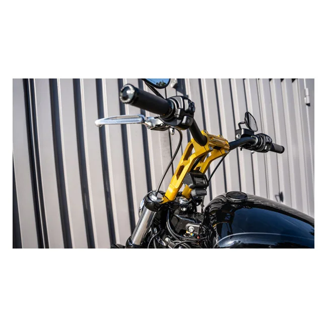 Performance Machine PM, 1-1/4" Phatbar & 12" riser kit. Gold Ops