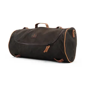 Longride LongRide, roll bag waxed cotton wide. Khaki wax