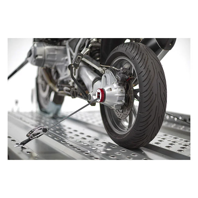 Acebikes CapStrap BMW open axle tie-down system