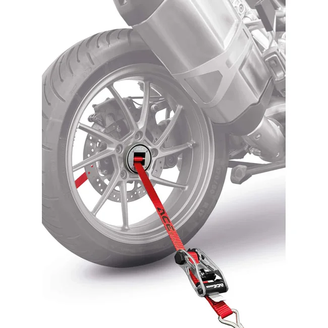 Acebikes CapStrap BMW open axle tie-down system