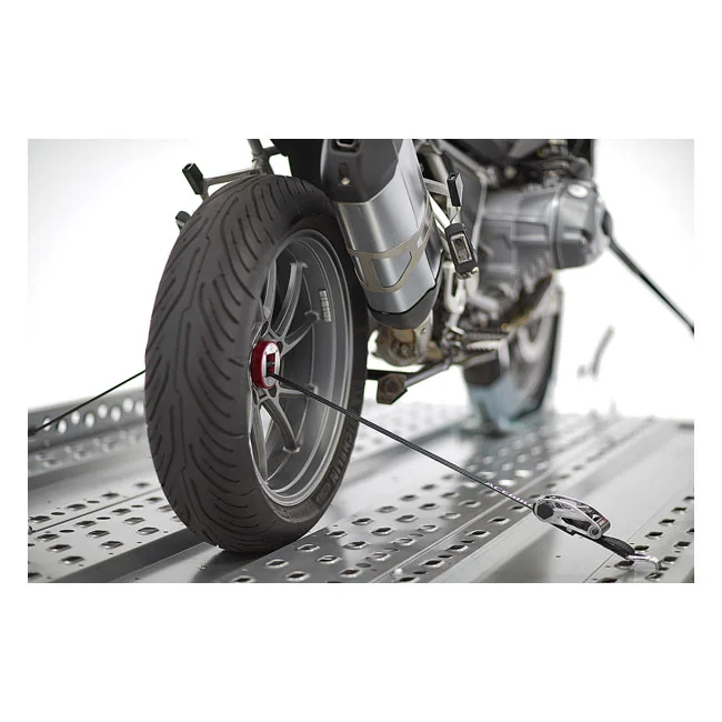 Acebikes CapStrap BMW open axle tie-down system