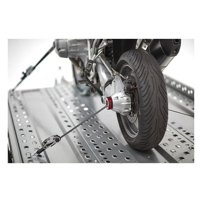 Acebikes CapStrap BMW open axle tie-down system