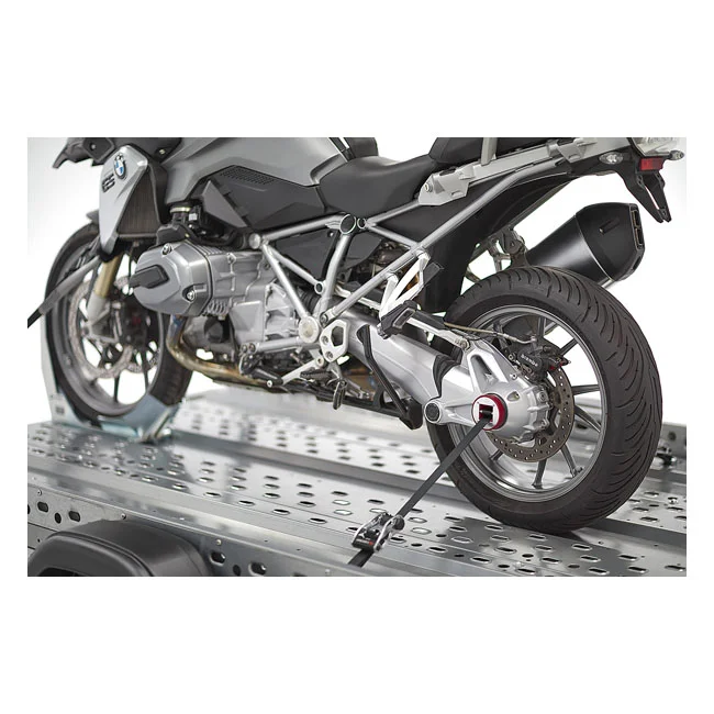 Acebikes CapStrap BMW open axle tie-down system