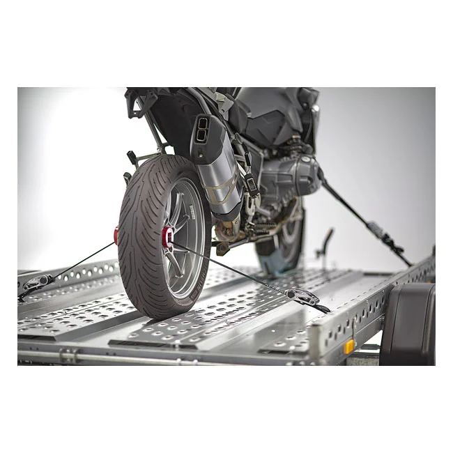 Acebikes CapStrap BMW open axle tie-down system