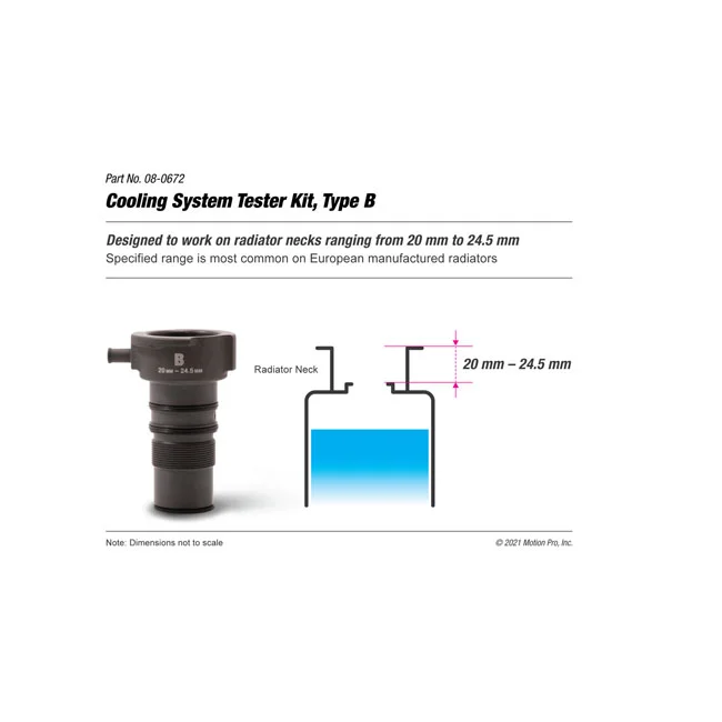 Motion Pro Pro, type B adapter for cooling system tester