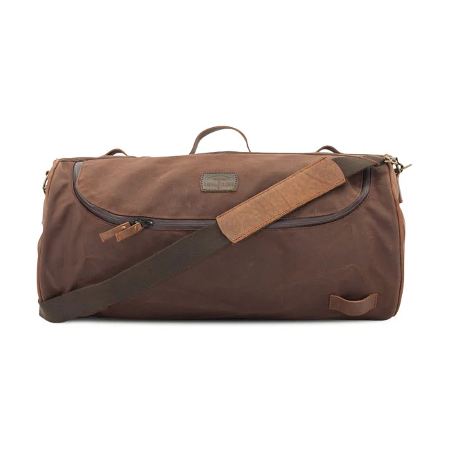 Longride Roll bag waxed cotton wide. Brown wax