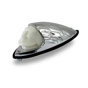 MCS Indian head front fender light. Chrome, white lens