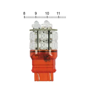 MCS Superflux #194 LED miniature bulb. Red light, glass base