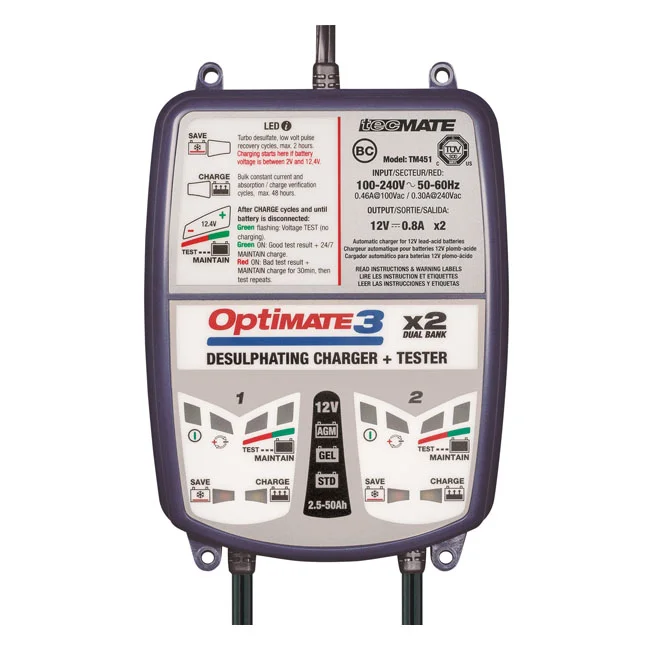 Optimate Tecmate OptiMATE 3 x 2 12V battery charger