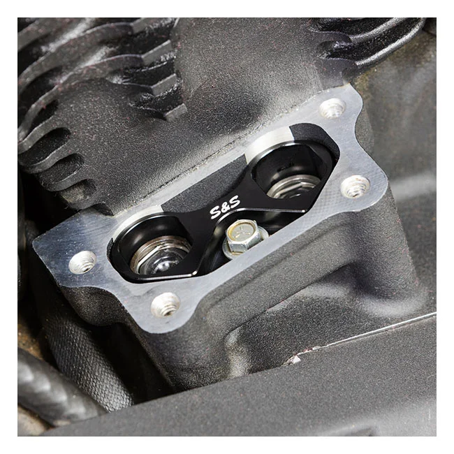 S&S Tappet cuff set. Billet aluminum, black