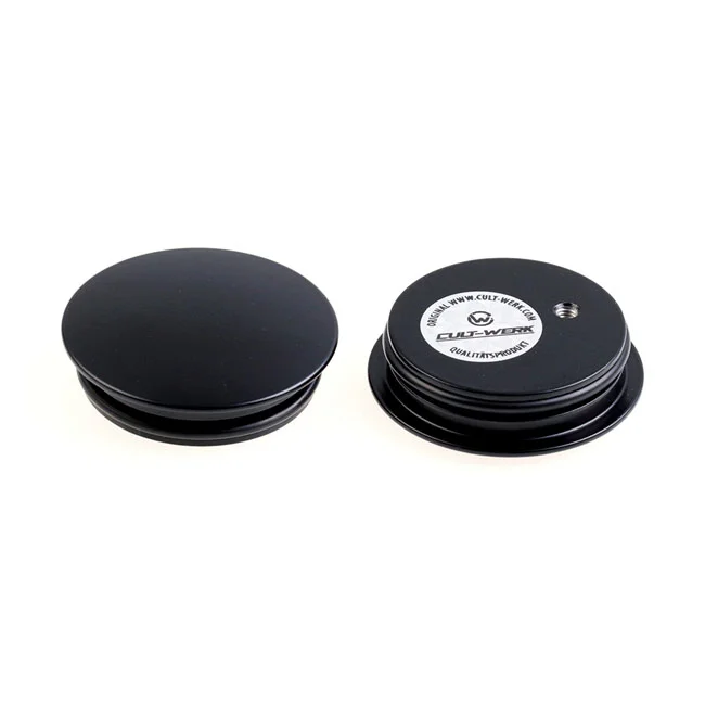 Cult-Werk Swingarm axle bolt cover kit. Matte black