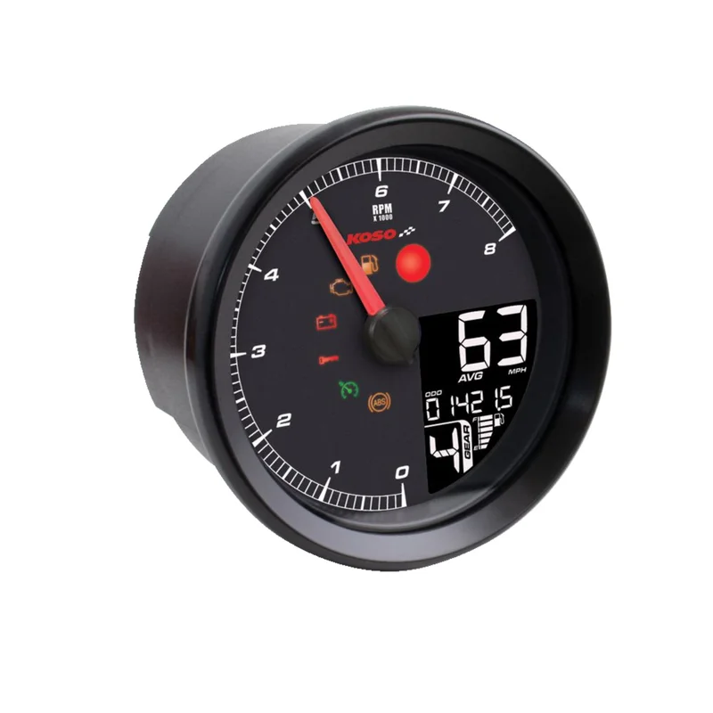 Koso HD-01-04 95mm speedometer / tachometer. Black