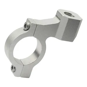 MCS Cnc mirror clamp 10mm threaded. Silver
