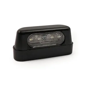 MCS License plate light stockk 4-led, black. ECE appr.