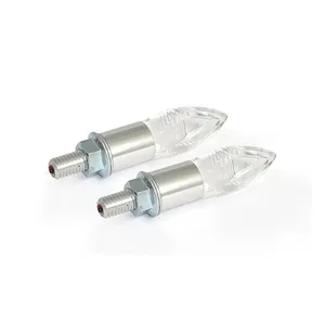 MCS Crystal, LED turn signal set. Silver stem