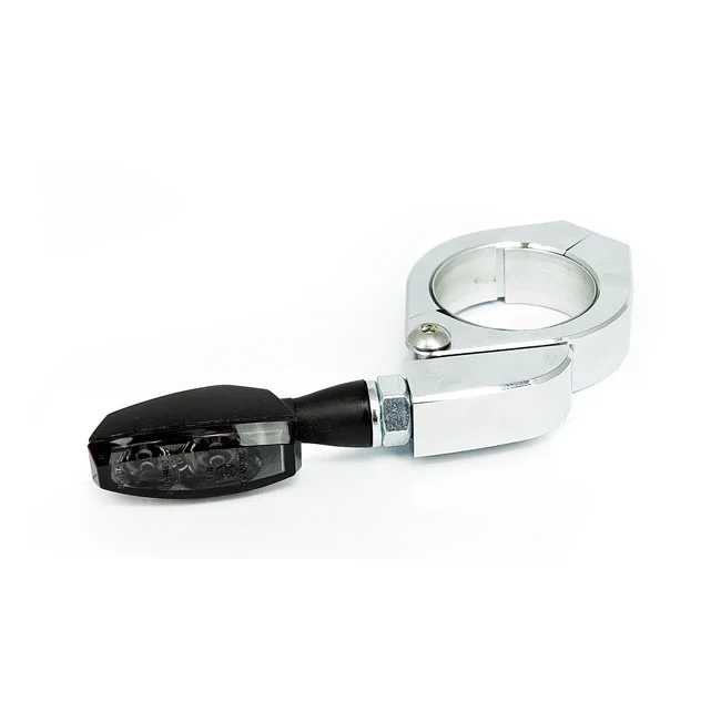 MCS Paco, turn signal fork mount kit. 35-37mm. Chrome - 943509