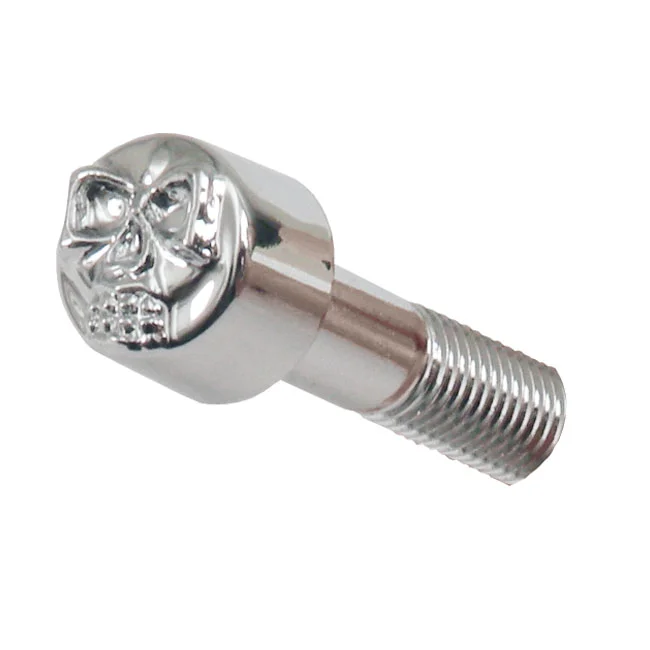 MCS Chrome head bolt cover with skull - 943592