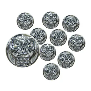 MCS Chrome head bolt cover with skull