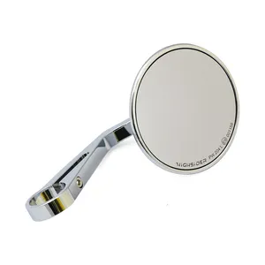 MCS Montana round mirror, clamp-on, l&r. Chrome