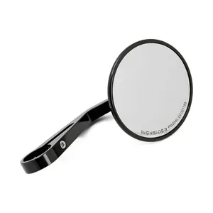 MCS Montana round mirror, clamp-on, l&r. Black