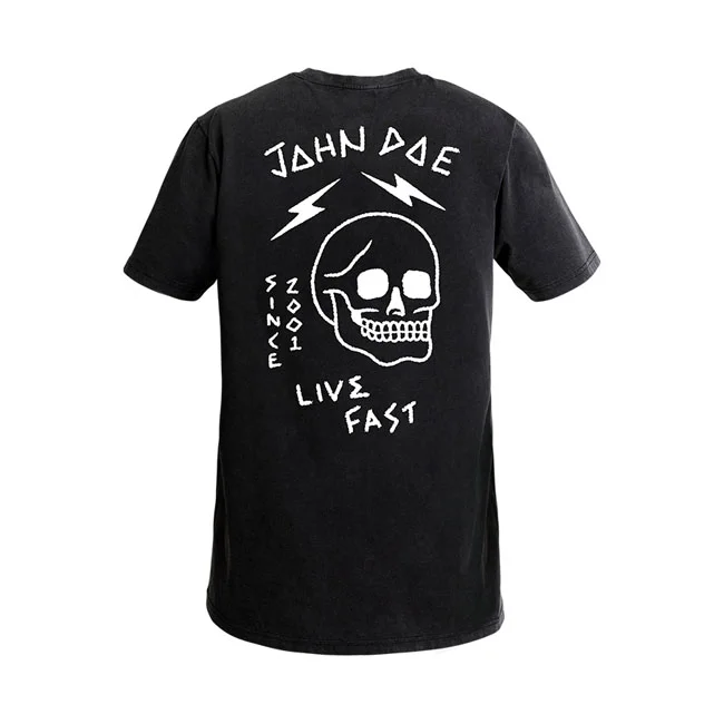 John Doe Doe Live fast Skull T-shirt black