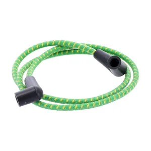 MCS Universal 40" spark plug wire set. Cotton cloth green/yellow