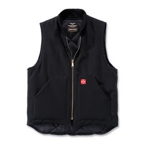 West Coast Choppers WCC Heavy duty canvas work vest black