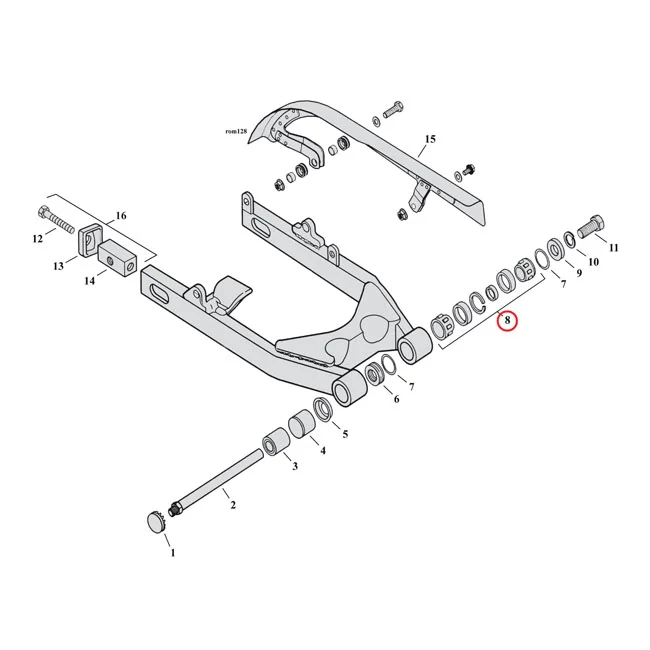 All Balls Balls bearing, swingarm - 47082-81