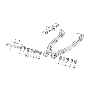 MCS Lock nut swingarm bearing. right