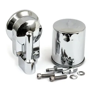 MCS Oil filter mount bracket kit. Chrome