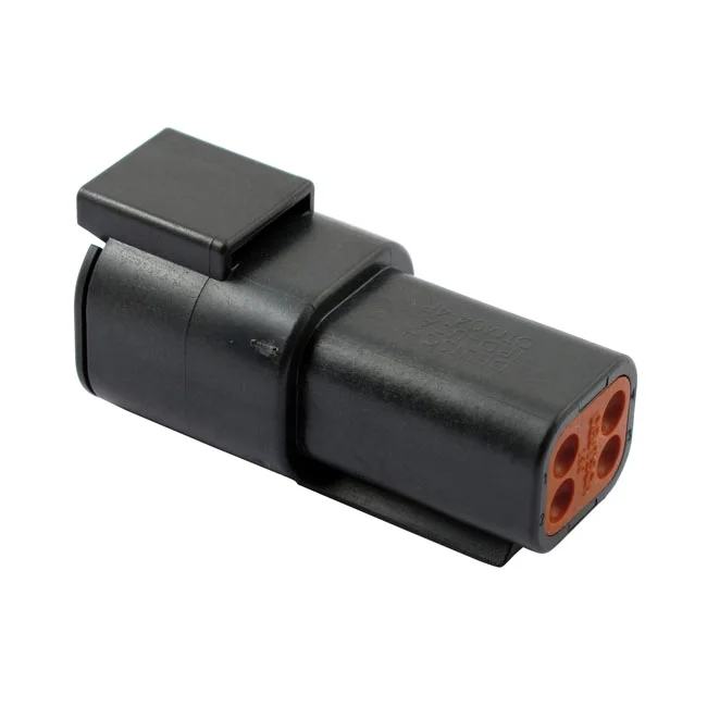Namz Deutsch DTM connector. Black, receptacle, 4-pins - 74104-98BK