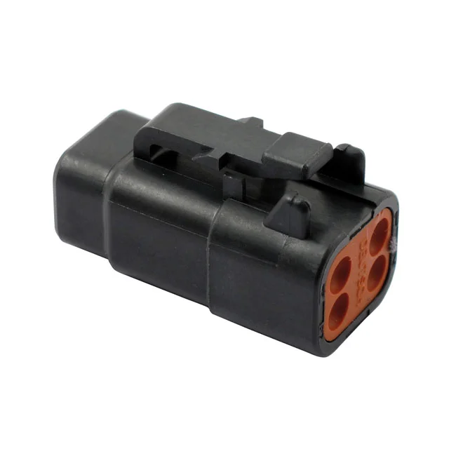 Namz Deutsch DTM connector. Black, plug, 4-pins - 74114-98BK