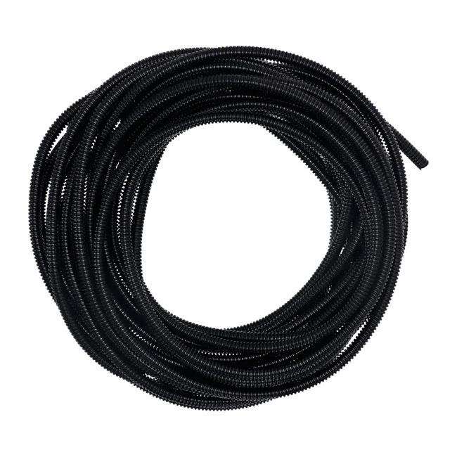 Standard PVC split wiring loom. 50ft, 1/4" I.D. (6.35mm). Black