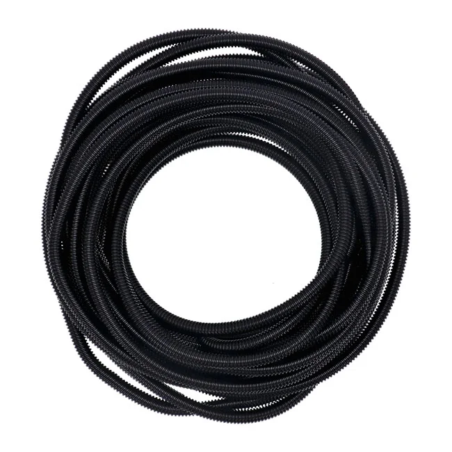 Standard PVC split wiring loom. 50ft, 3/8" I.D. (9.53mm). Black