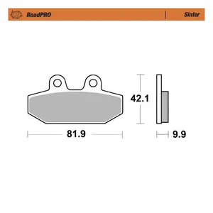 Moto-Master Moto-Master, RoadPro rear brake pads. Sintered