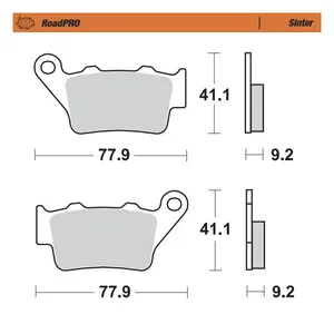 Moto-Master Moto-Master, RoadPro brake pads. Rear. Sintered