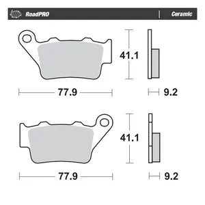Moto-Master Moto-Master, RoadPro brake pads. Rear. Ceramic