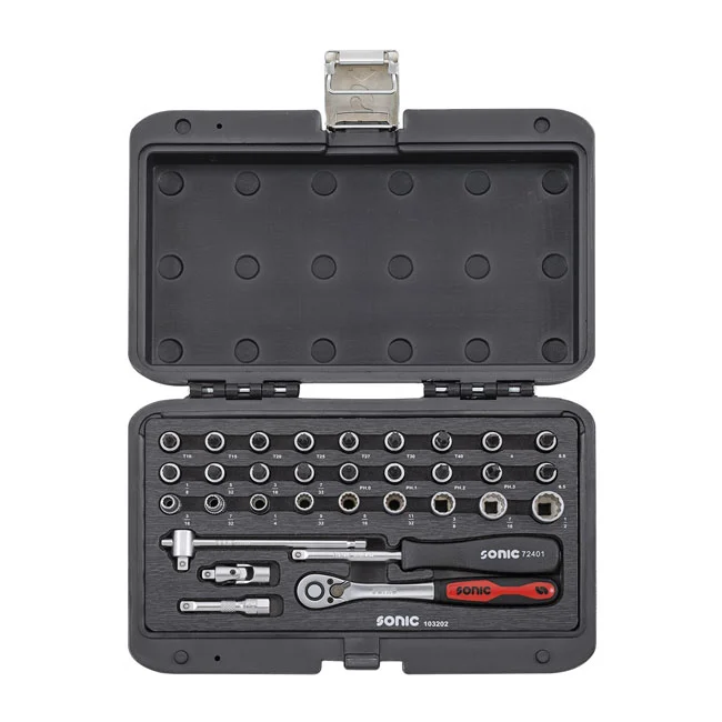 Sonic Combination socket set 1/4'''', 32-piece. US/SAE sizes