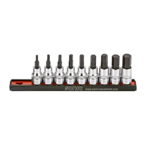 Sonic Sonic, hex bit socket rail set 3/8". 9-piece. US/SAE